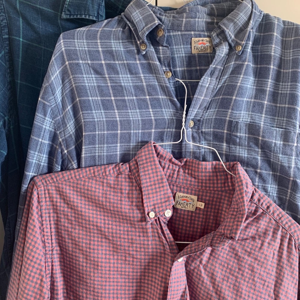 3 Men’s Faherty Button Up Shirts